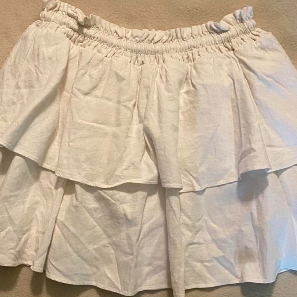 Stoney Clover Lane Cream Ruffled A-Line Skirt